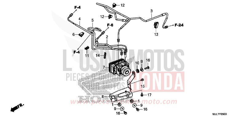 MODULATEUR ABS de Integra 750 MAT BULLET SILVER (NH389) 2014